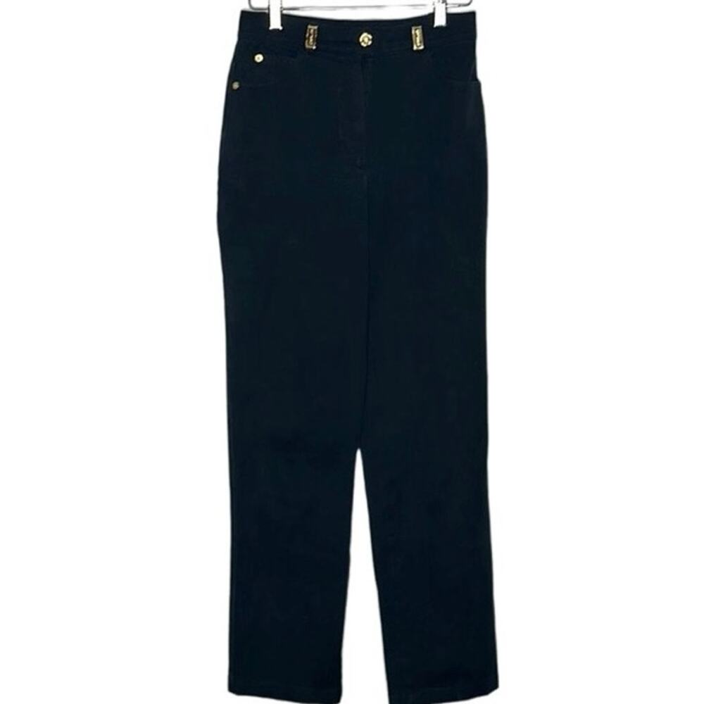 St. John Sport - Black‎ Trousers W/ Gold Hardware Sz 2